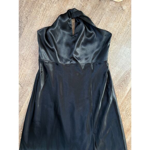 NWT Birdy Grey Monica Halter Satin Dress Black Bridesmaids Dress - Picture 5 of 8